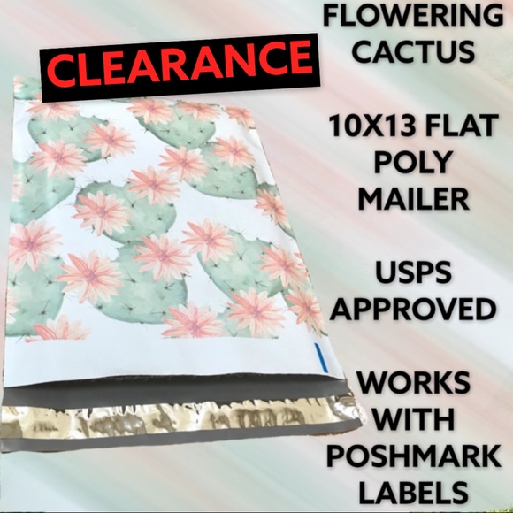 Other - 50 10X13 Flower Cactus Poly Mailers CLEARANCE